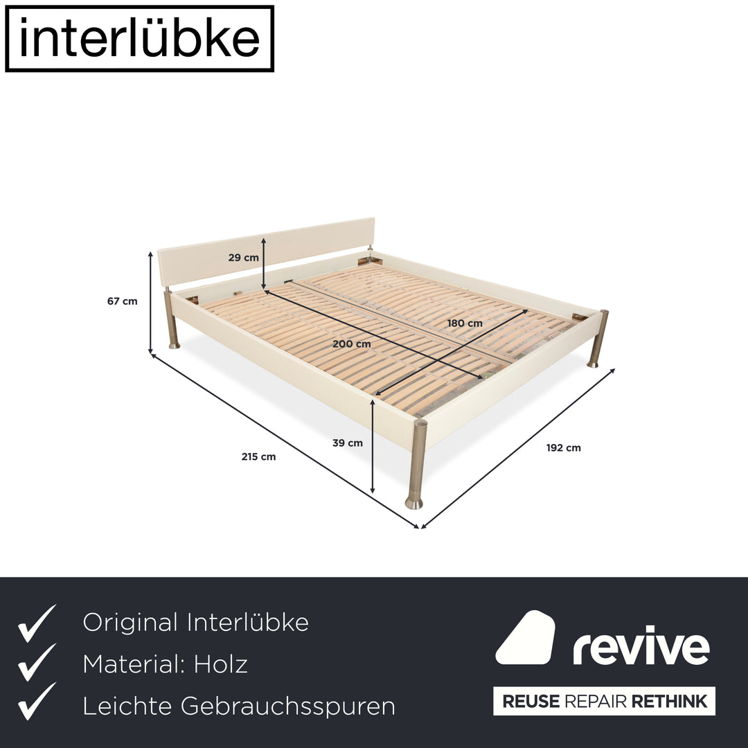 Lit en bois Interlübke, blanc crème, 180x200
