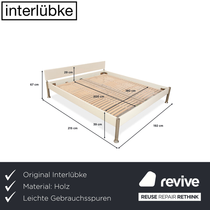 Lit en bois Interlübke, blanc crème, 180x200
