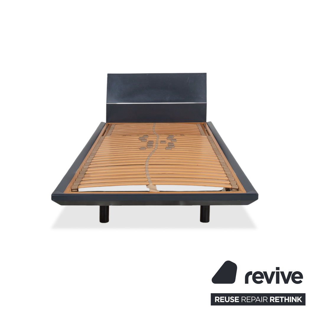 Interlübke Wood Bed Dark Blue Navy Blue Bedroom