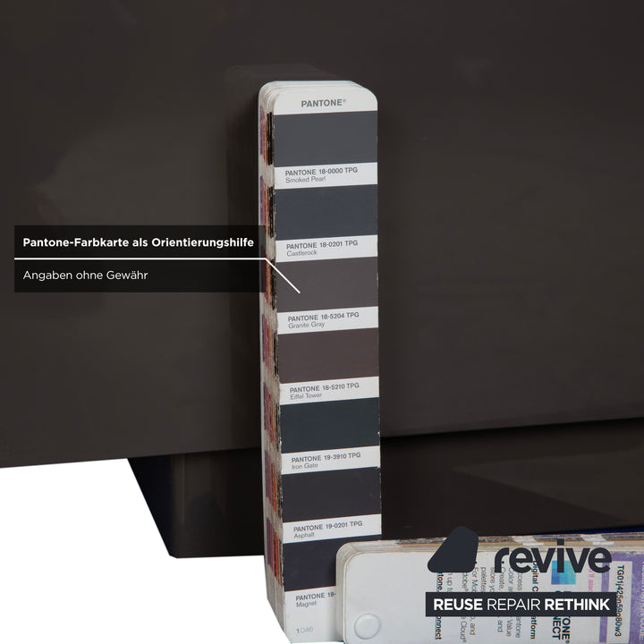 Interlübke wooden bed, grey taupe high gloss, 200x200