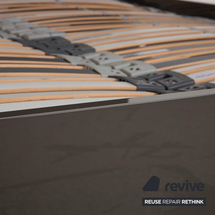 Interlübke wooden bed, grey taupe high gloss, 200x200