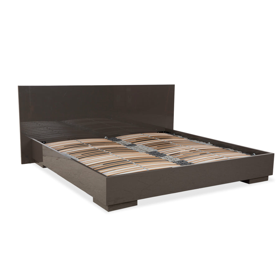 Interlübke wooden bed, grey taupe high gloss, 200x200