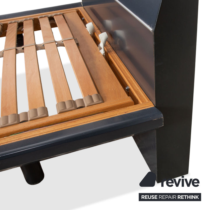 Interlübke Holz Bett + Nachttisch Dunkelblau Navyblau Schlafzimmer