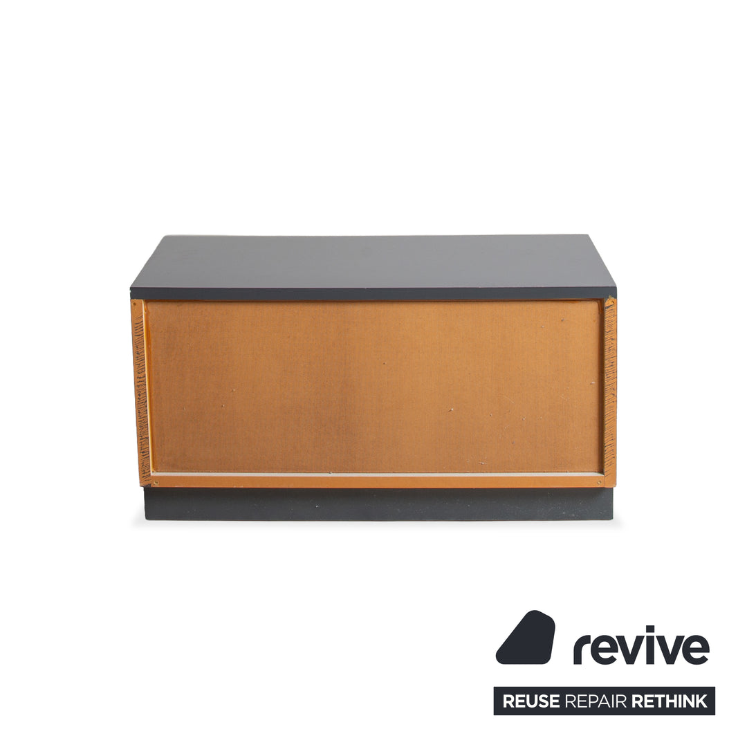 Interlübke Holz Bett + Nachttisch Dunkelblau Navyblau Schlafzimmer