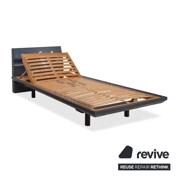 Interlübke Holz Bett + Nachttisch Dunkelblau Navyblau Schlafzimmer