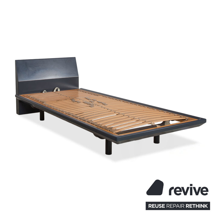 Interlübke Holz Bett + Nachttisch Dunkelblau Navyblau Schlafzimmer