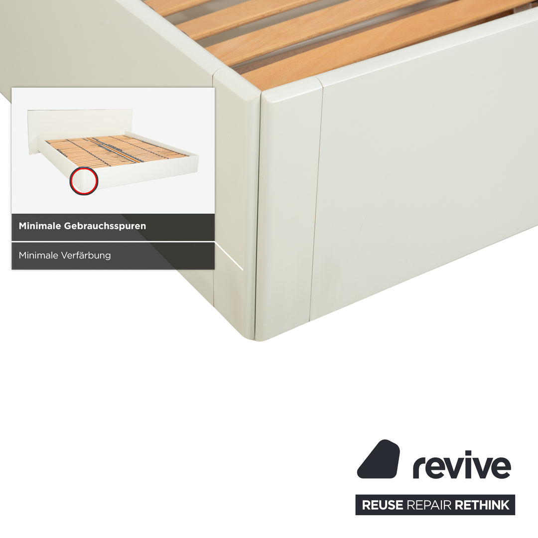 Interlübke Holz Bett Weiß Creme 180x200