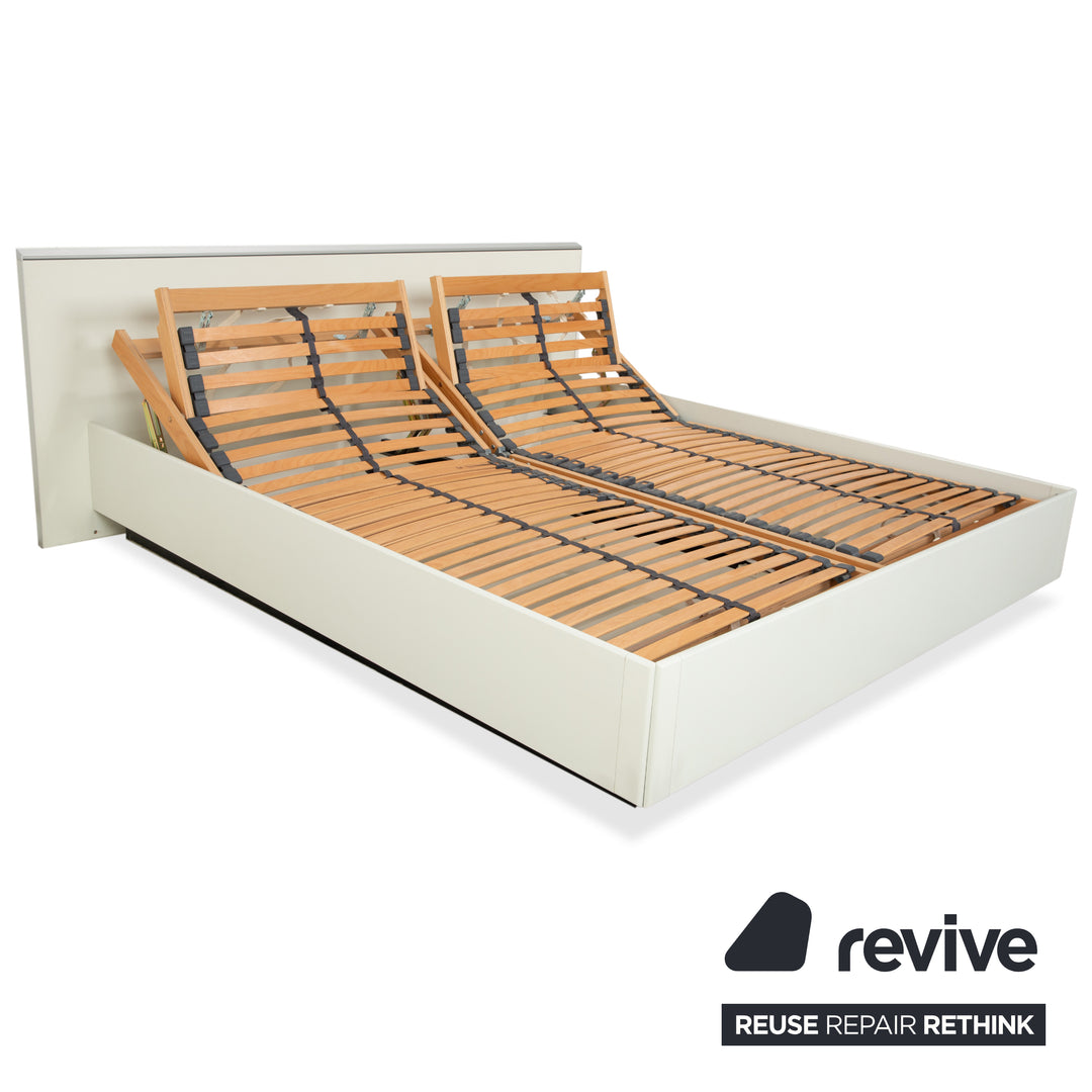 Interlübke Holz Bett Weiß Creme 180x200