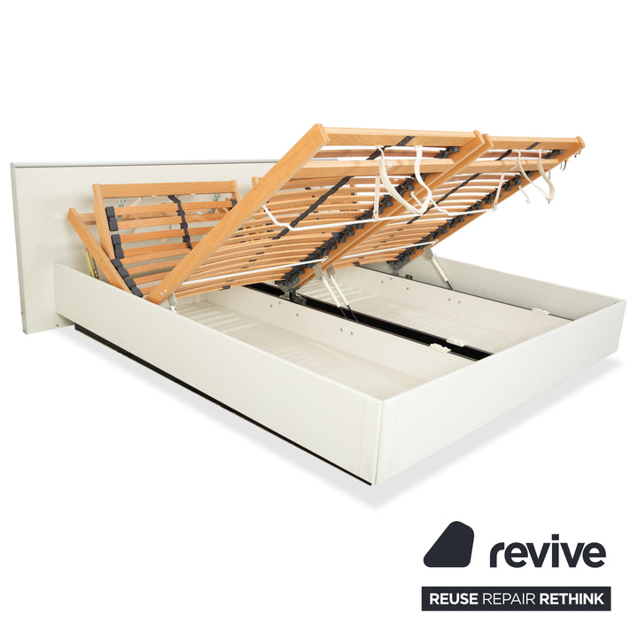 Interlübke Holz Bett Weiß Creme 180x200