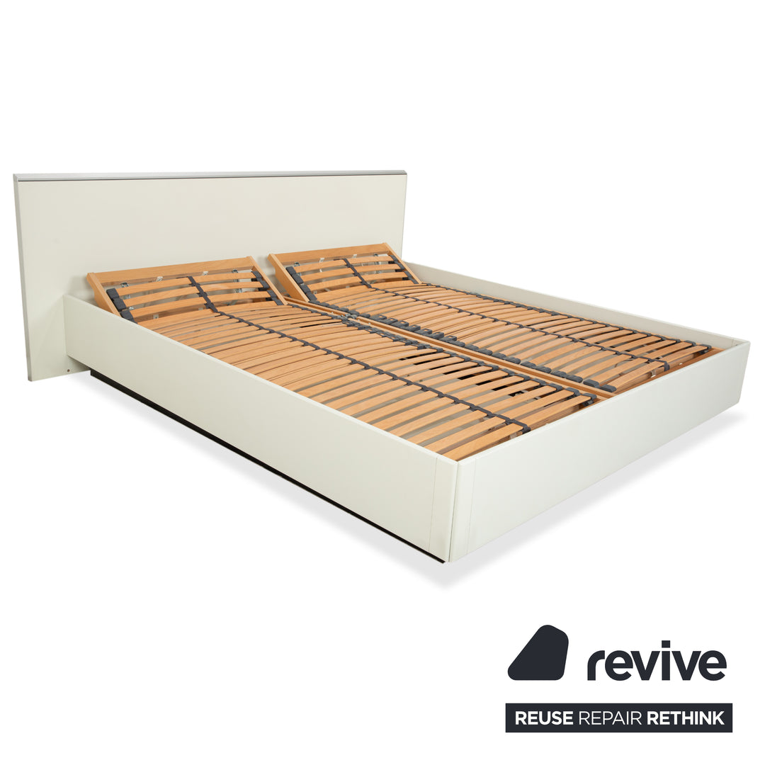 Interlübke Holz Bett Weiß Creme 180x200