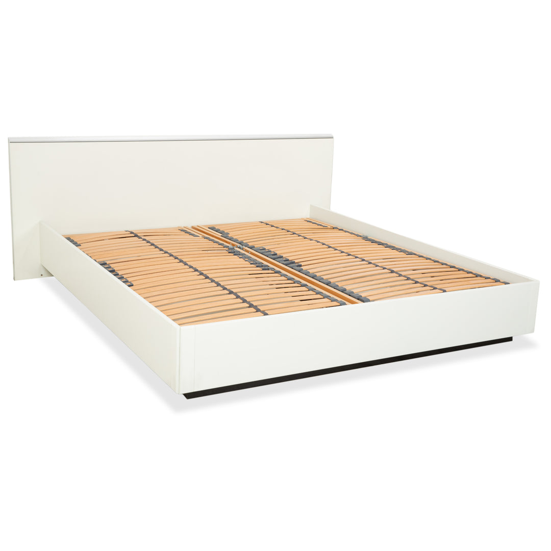 Interlübke Holz Bett Weiß Creme 180x200