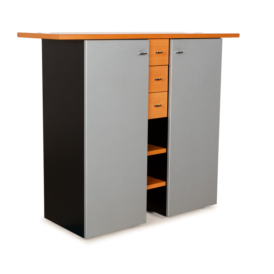 Buffet en bois Interlübke marron gris noir avec tiroirs
