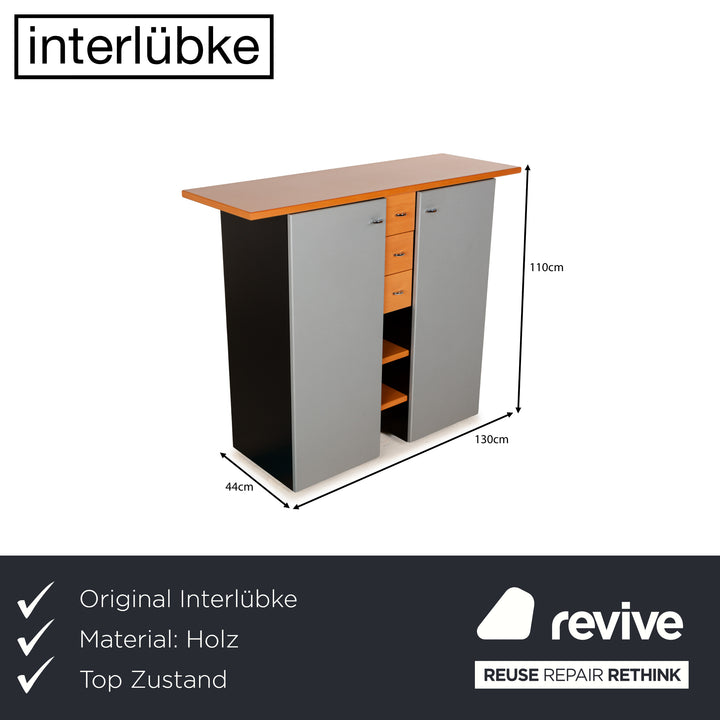 Interlübke Holz Sideboard Braun Grau Schwarz Schrank Schubladen