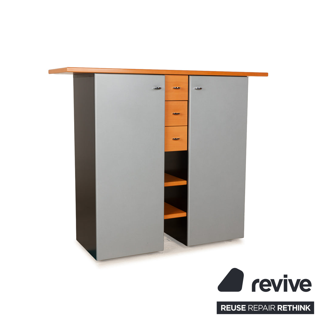 Interlübke Holz Sideboard Braun Grau Schwarz Schrank Schubladen