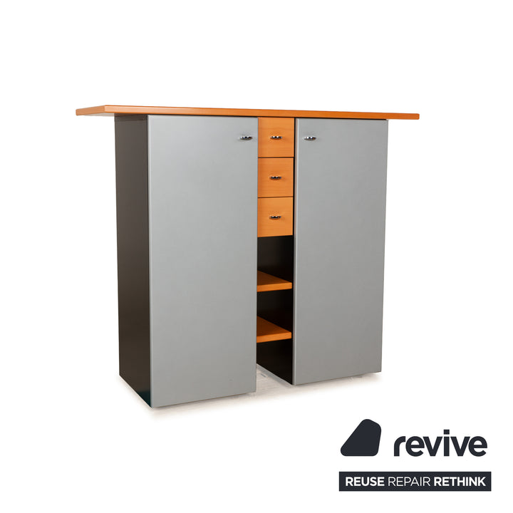 Interlübke Holz Sideboard Braun Grau Schwarz Schrank Schubladen
