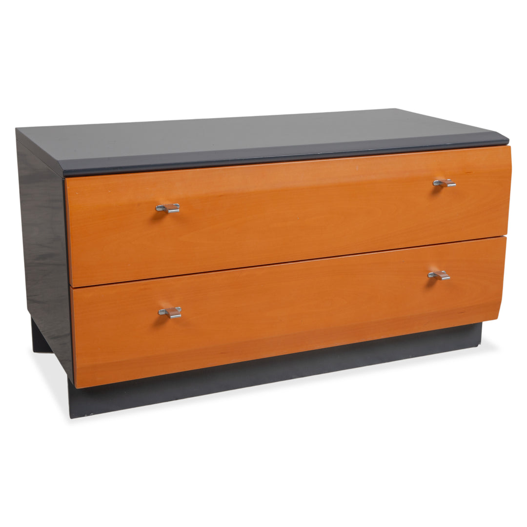 Interlübke Buffet en bois Marron Bleu Gris Bleu marine Table de chevet