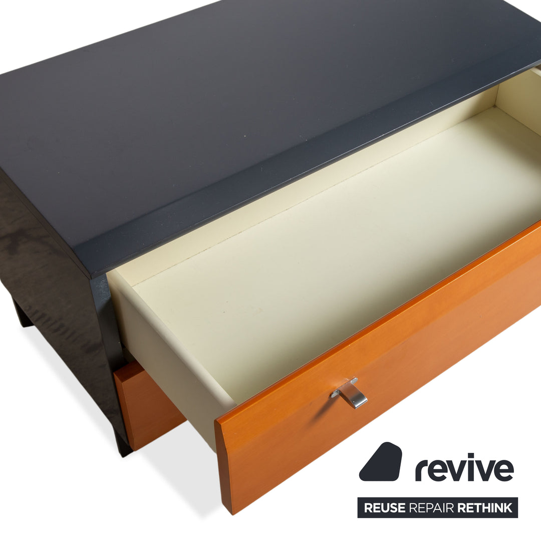 Interlübke Buffet en bois Marron Bleu Gris Bleu marine Table de chevet