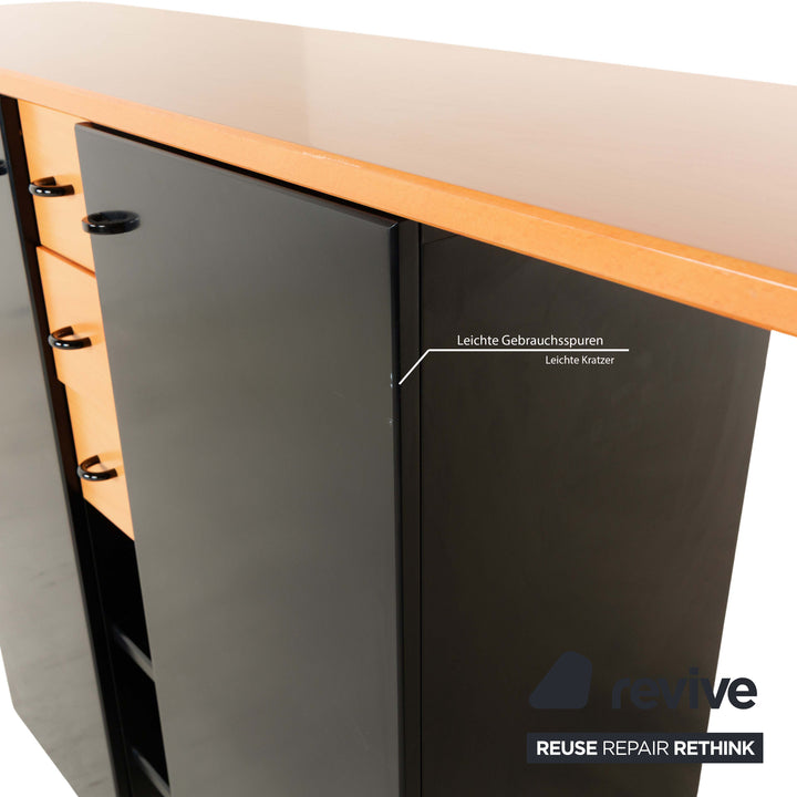 Interlübke wooden sideboard black brown highboard