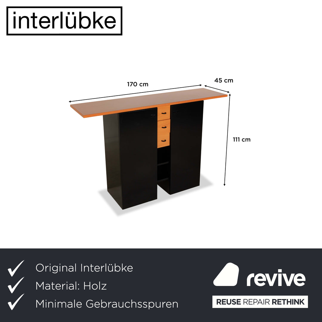 Interlübke wooden sideboard black brown highboard