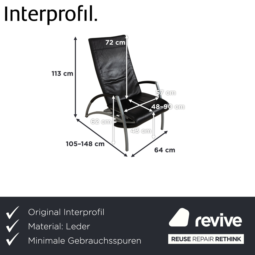 Interprofil Pax armchair recliner with relaxation function, black, manual function