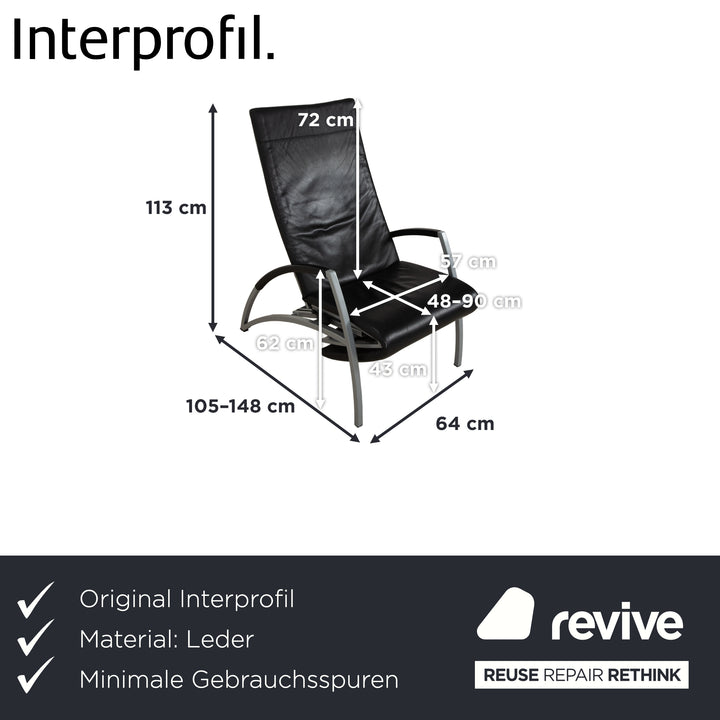 Interprofil Pax armchair recliner with relaxation function, black, manual function