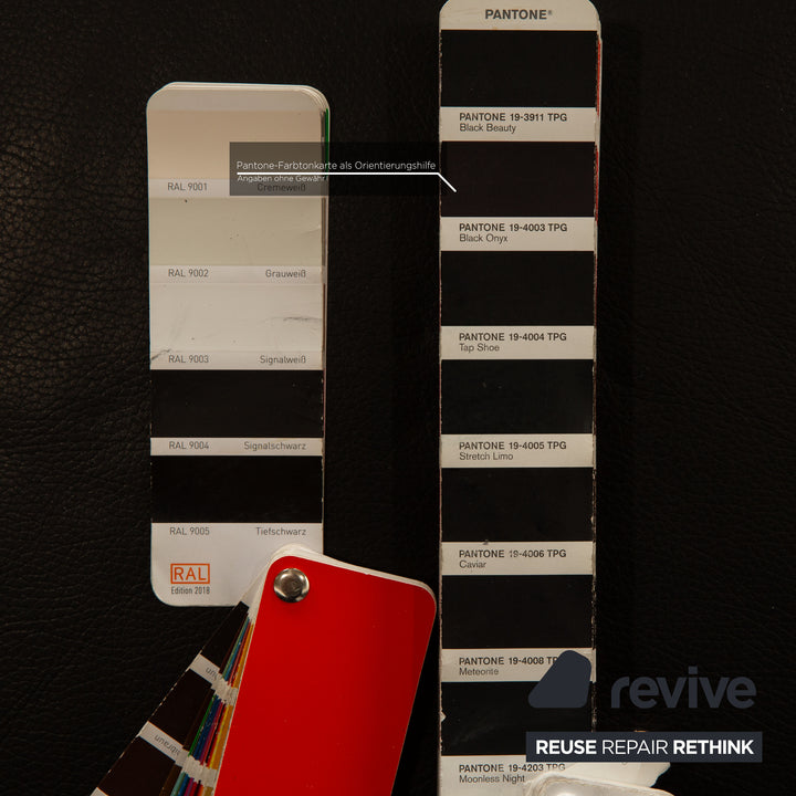 Intertime Cielo Leather Two Seater Black Sofa Couch Manual Function