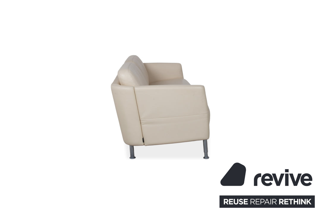 Intertime NIMBUS Leder Dreisitzer Creme manuelle Funktion Sofa Couch