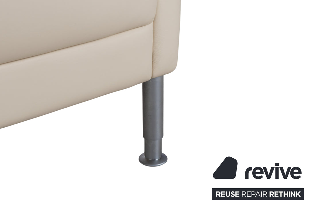 Intertime NIMBUS Leder Dreisitzer Creme manuelle Funktion Sofa Couch