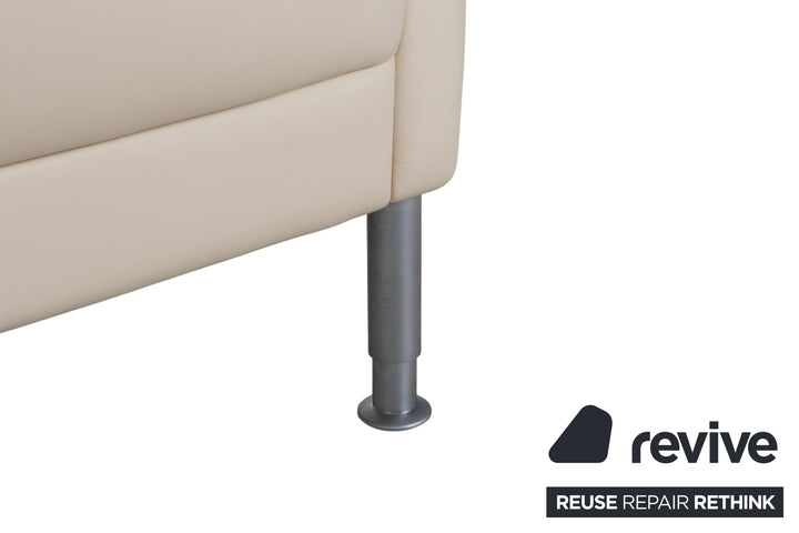 Intertime NIMBUS Leder Dreisitzer Creme manuelle Funktion Sofa Couch