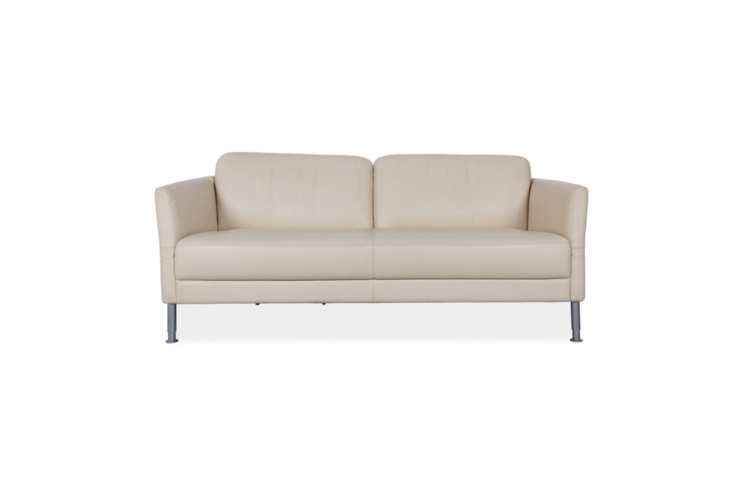 Intertime NIMBUS Leather Three-Seater Cream Manual Function Sofa Couch