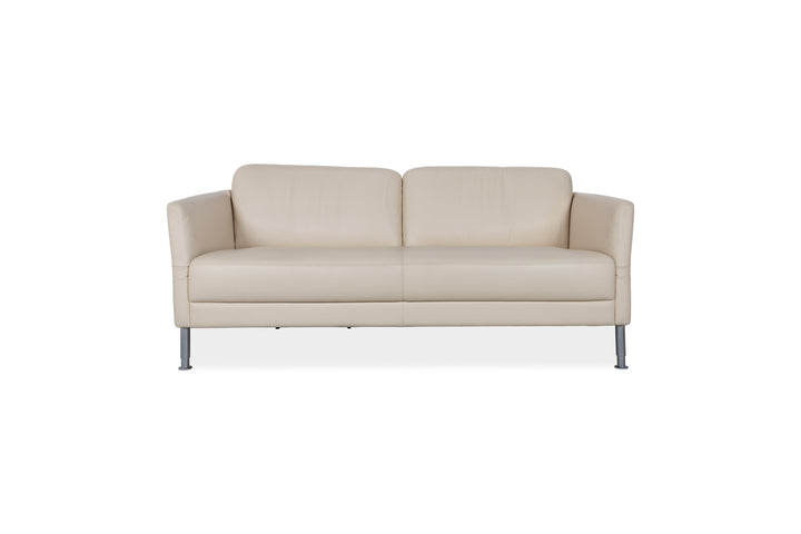 Intertime NIMBUS Leather Three-Seater Cream Manual Function Sofa Couch