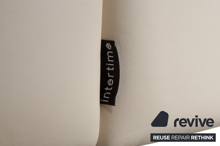 Intertime NIMBUS Leder Dreisitzer Creme manuelle Funktion Sofa Couch