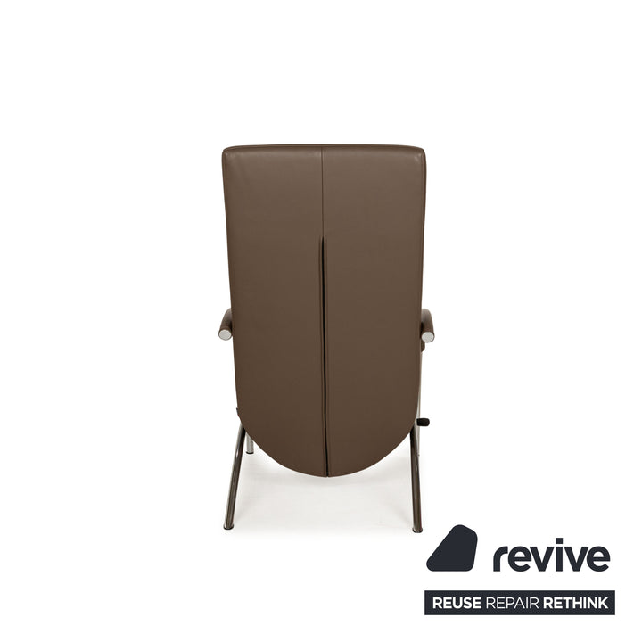 IP Design Curve Leather Relaxing Chair Brown Manual Function