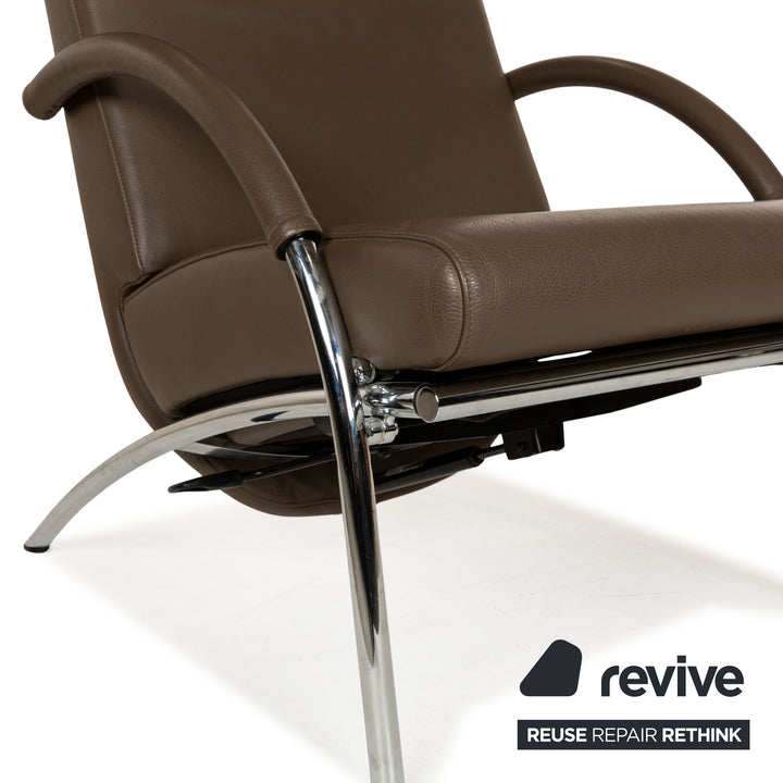 IP Design Curve Leather Relaxing Chair Brown Manual Function