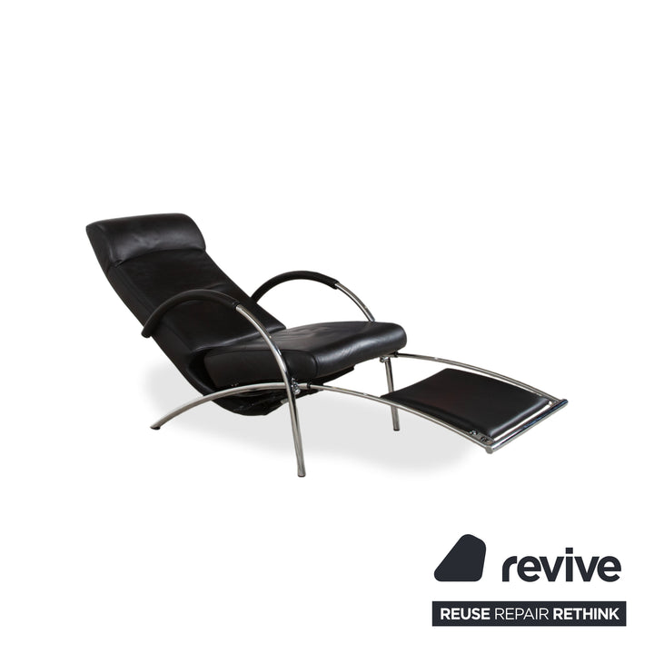 IP Design Curve Leder Sessel schwarz manuelle Funktion Relaxfunktion Design Prof. Stefan Heiliger
