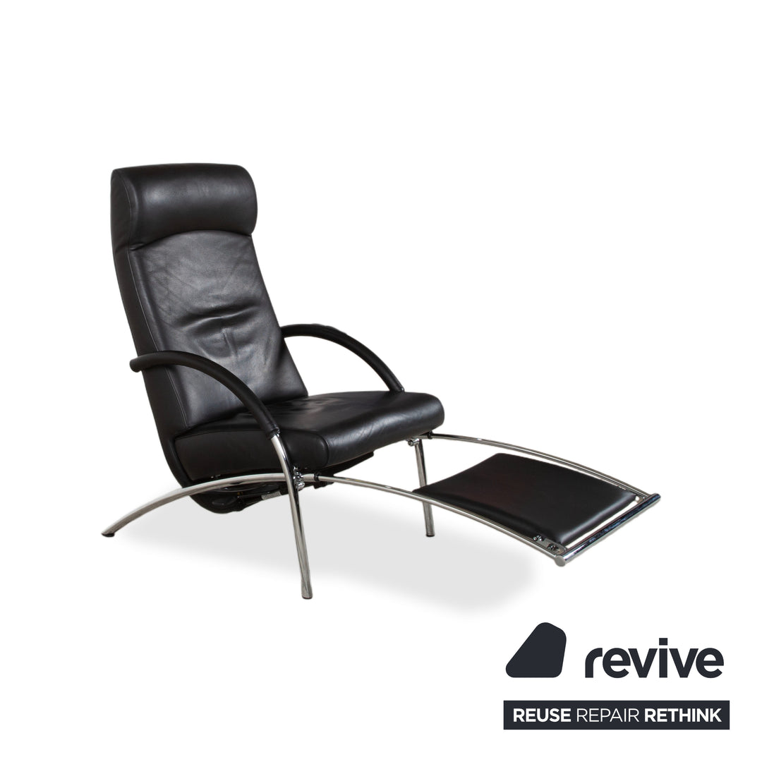 IP Design Curve Leder Sessel schwarz manuelle Funktion Relaxfunktion Design Prof. Stefan Heiliger