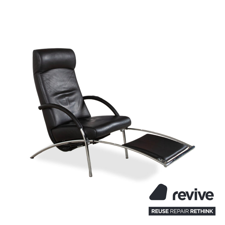 IP Design Curve Leder Sessel schwarz manuelle Funktion Relaxfunktion Design Prof. Stefan Heiliger
