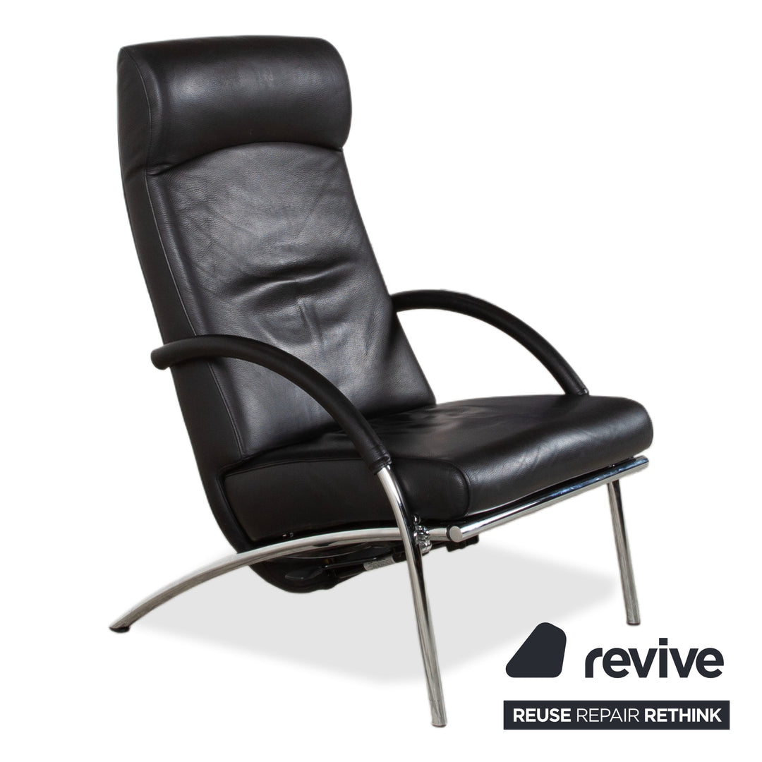 IP Design Curve Leder Sessel schwarz manuelle Funktion Relaxfunktion Design Prof. Stefan Heiliger