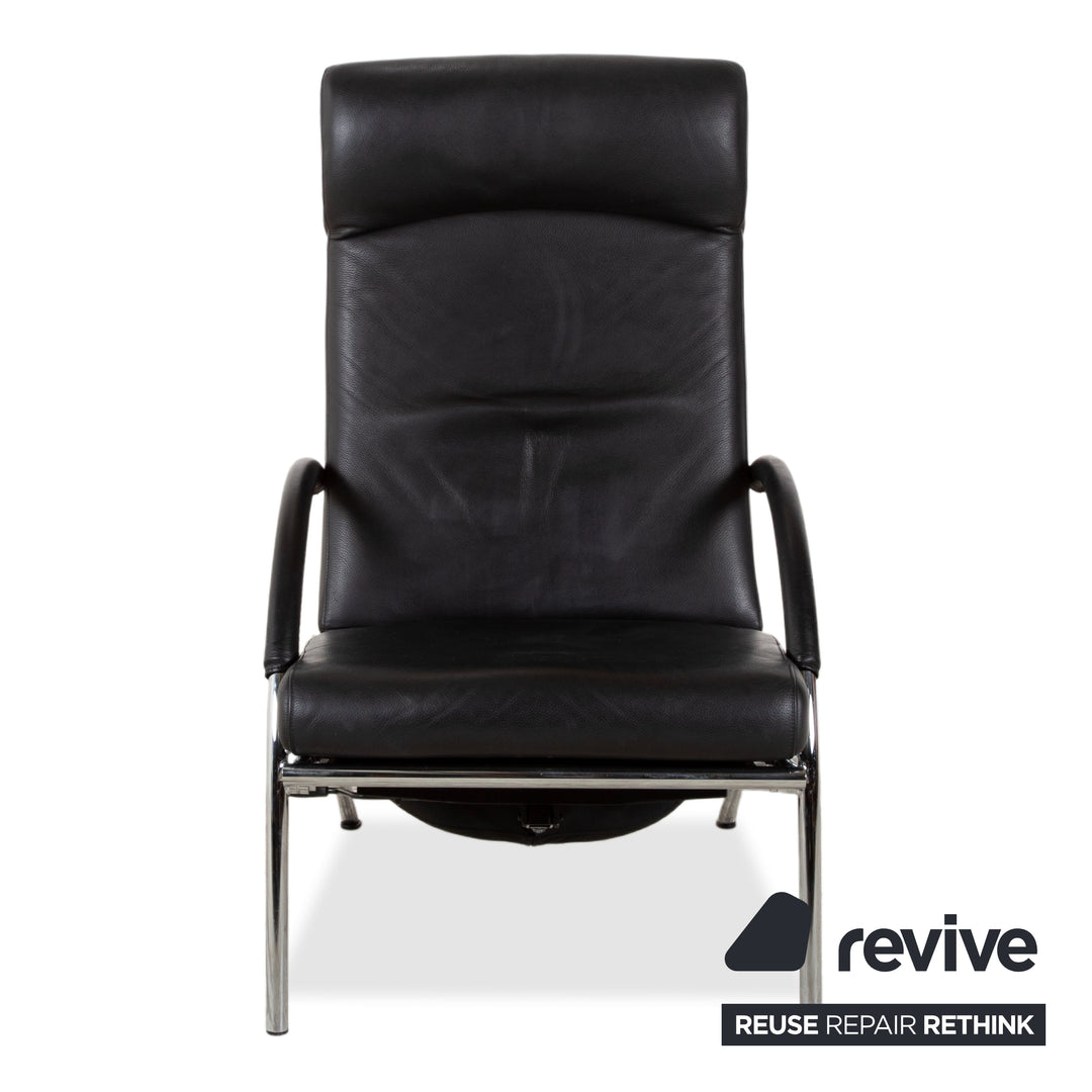 IP Design Curve Leder Sessel schwarz manuelle Funktion Relaxfunktion Design Prof. Stefan Heiliger