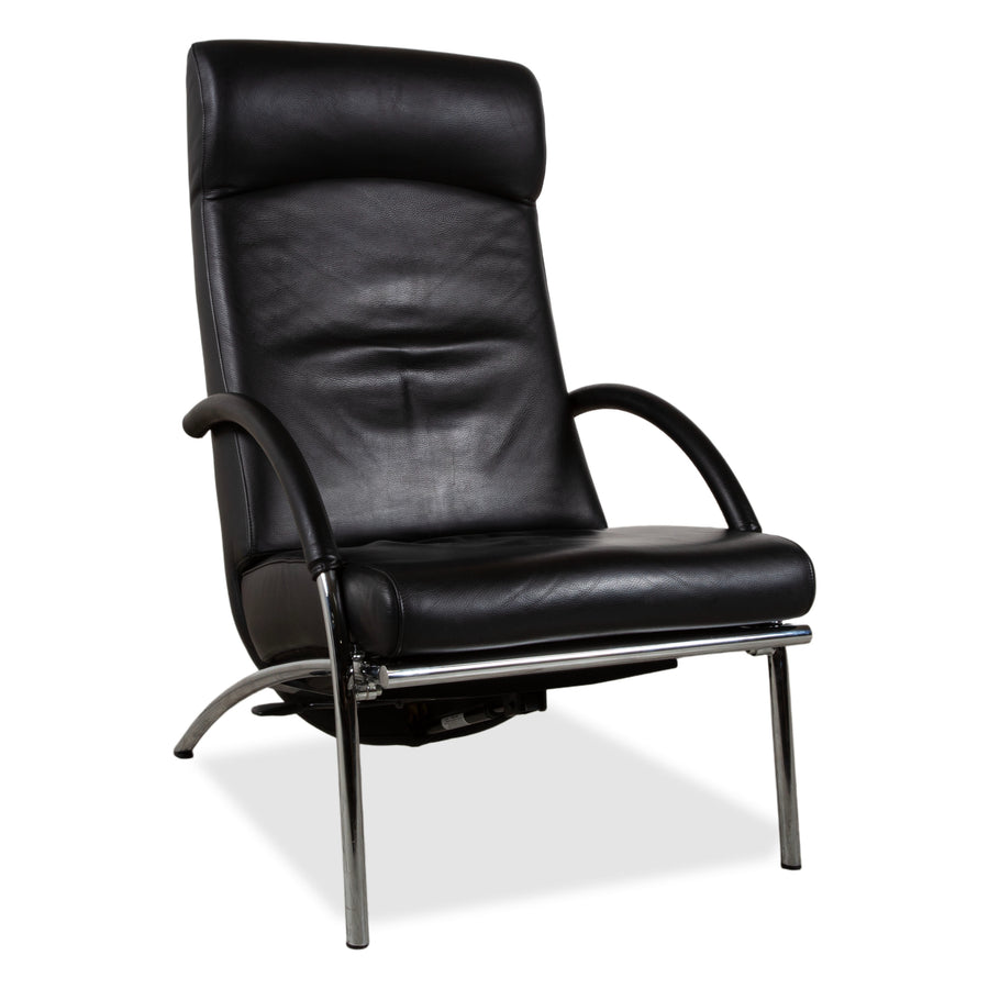 IP Design Curve Leder Sessel schwarz manuelle Funktion Relaxfunktion Design Prof. Stefan Heiliger