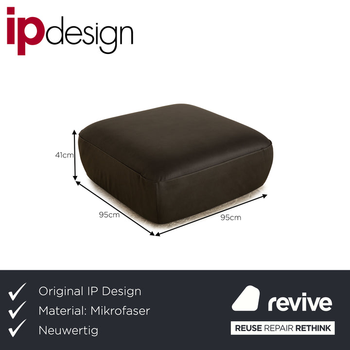 IP Design Fat Tony stool fabric microfiber leather look new cover anthracite