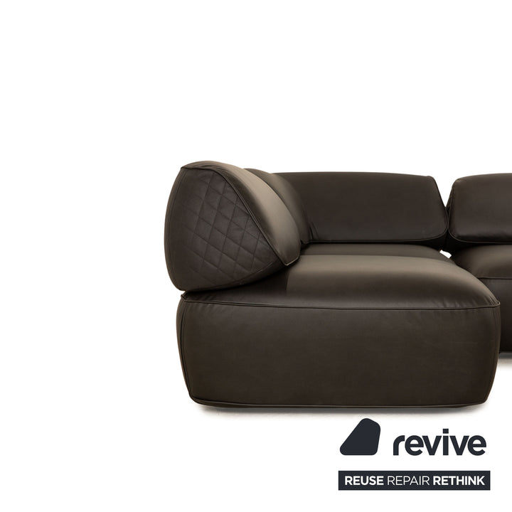 IP Design Fat Tony Fabric Microfiber Corner Sofa Anthracite Leather Look Variable Function Modular Couch New Cover