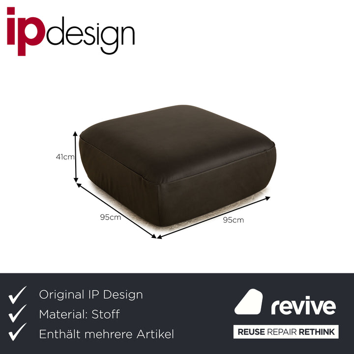 IP Design Fat Tony Fabric Microfiber Sofa Set Anthracite Leather Look Variable Function Modular Corner Sofa Stool New Cover