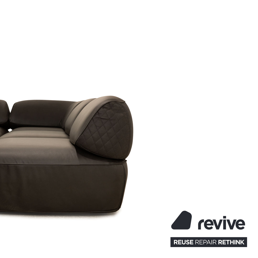 IP Design Fat Tony Fabric Microfiber Sofa Set Anthracite Leather Look Variable Function Modular Corner Sofa Stool New Cover