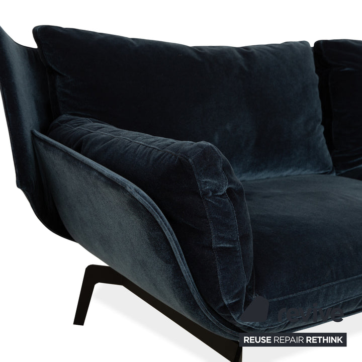 IP Design Loft Stoff Dreisitzer Blau Sofa Couch