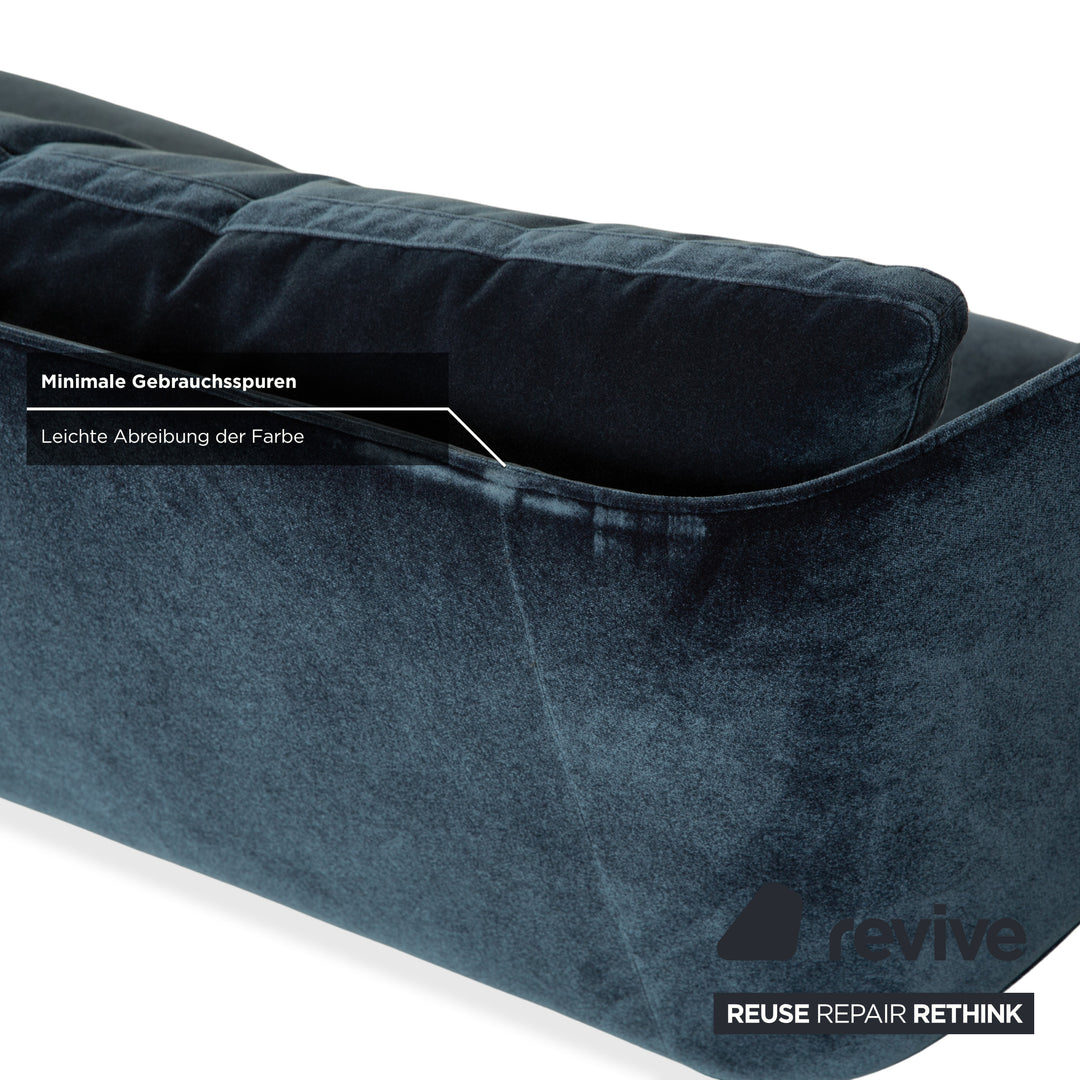 IP Design Loft Stoff Dreisitzer Blau Sofa Couch