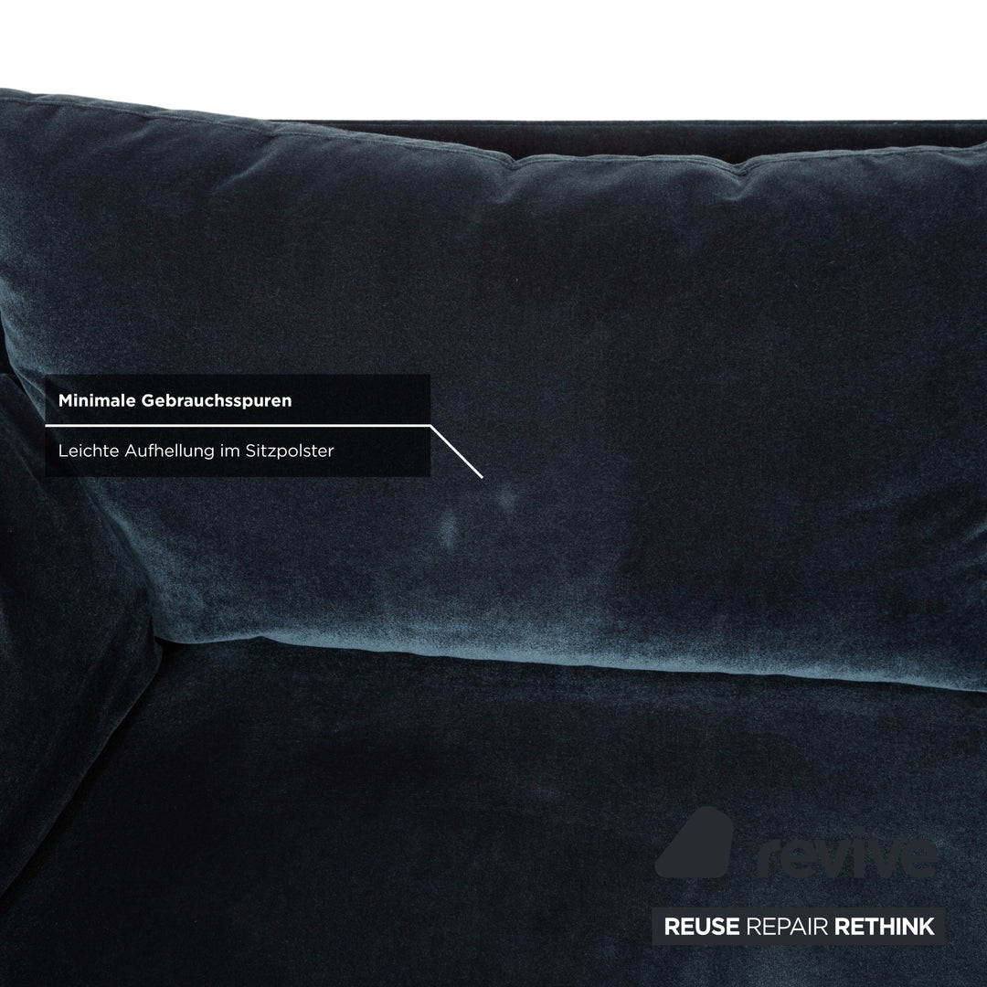 IP Design Loft Stoff Dreisitzer Blau Sofa Couch