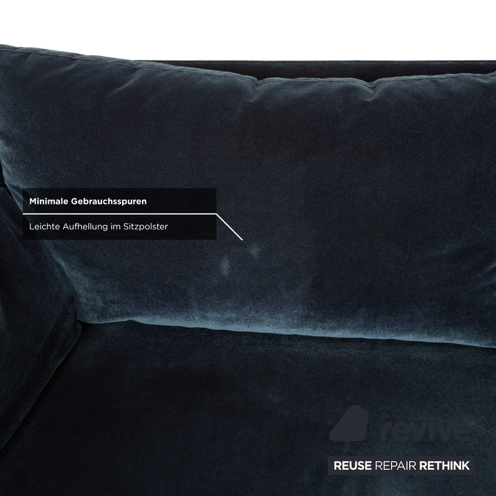 IP Design Loft Stoff Dreisitzer Blau Sofa Couch