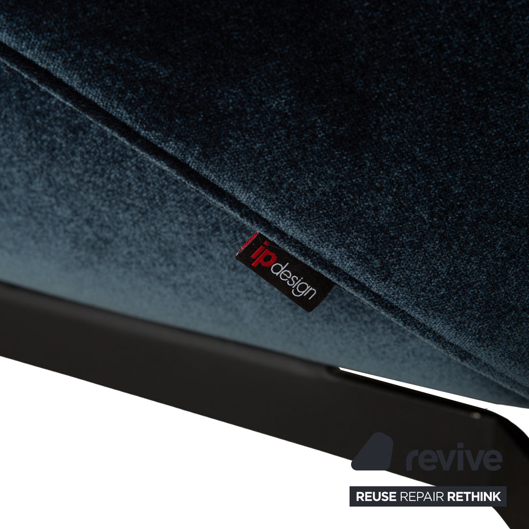 IP Design Loft Stoff Dreisitzer Blau Sofa Couch