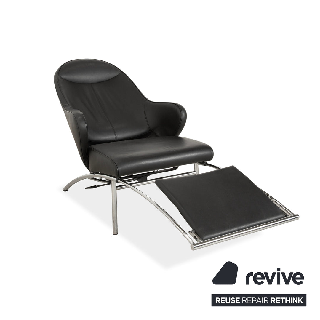 IP Design Rocky Leather Armchair Black Manual Function